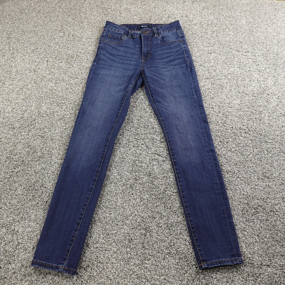 Aeropostale Jeans Womens 8 Dark Blue Denim Pants High Rise‎ Skinny Flex Stretch